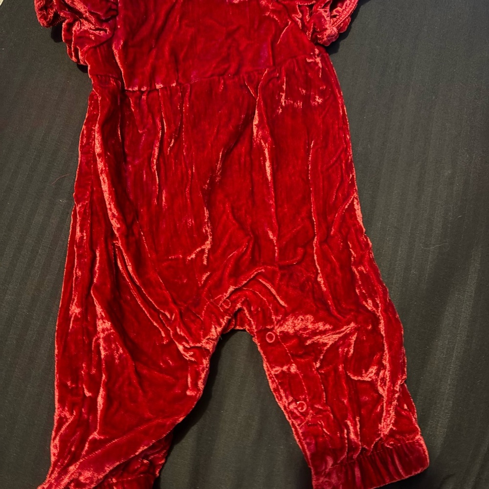 Cat & Jack Velvet Red Jumpsuit